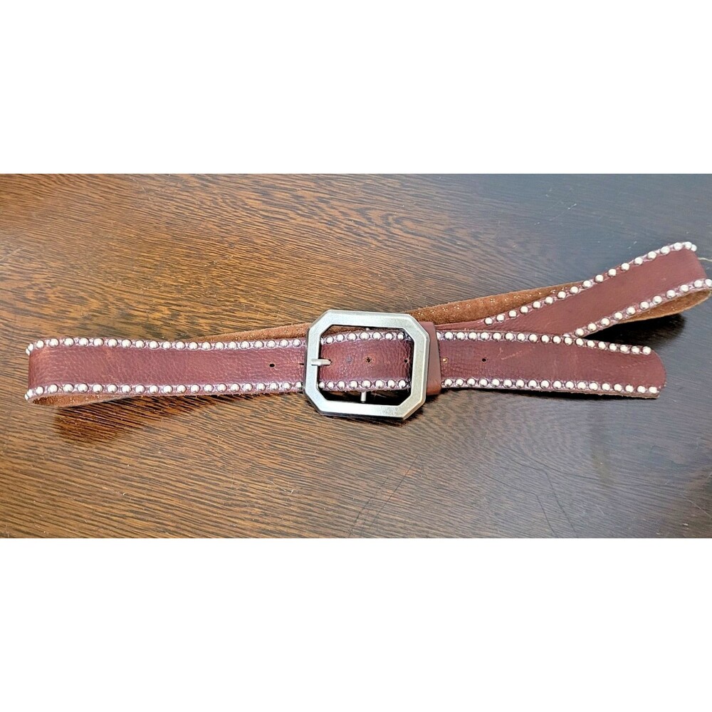 Leatherock Studded Brown Leather Belt Size L36 Western L 36 Boho 5481 Unisex USA